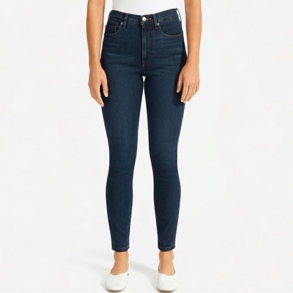 Everlane The Authentic Stretch High-Rise Skinny Jeans Mid Blue Wash Size 23 NWT